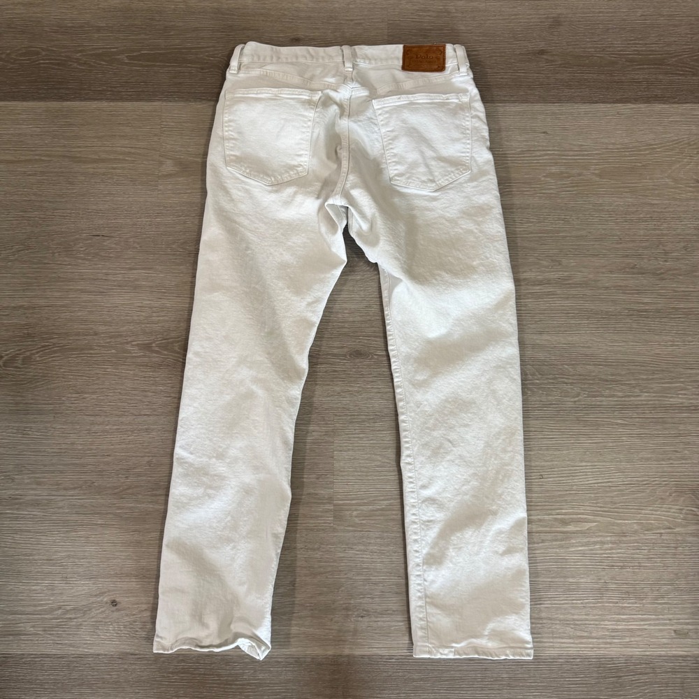 Polo Ralph Lauren Hampton Straight Jeans Mens 32x30 White Denim Stretch - Picture 5 of 8